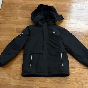 Moerdeng Youth Kid Boy Ski Fleece Lined Black Hooded Coat Jacket 14-16